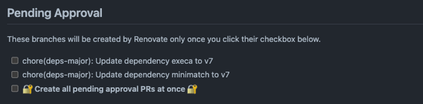 All major dependencies require approval